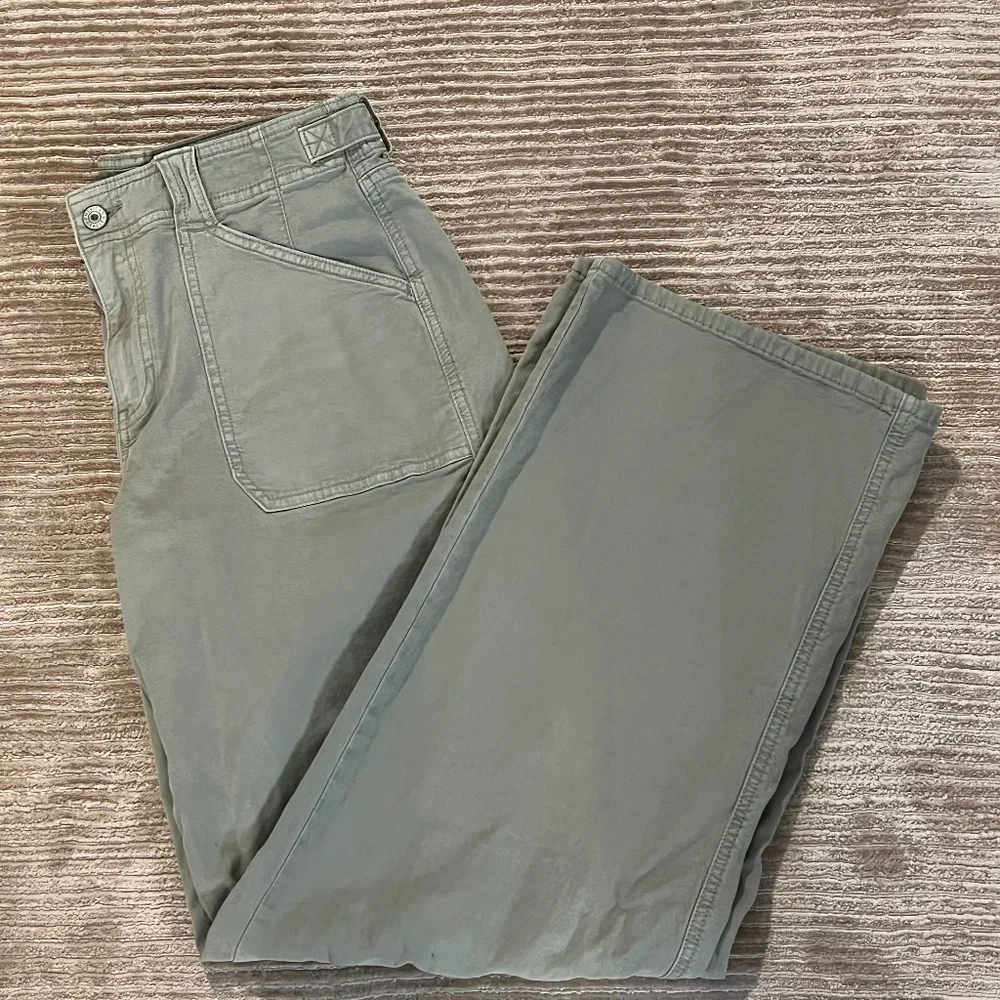 American Eagle Outfitters Wide Leg Pants - Olive Green